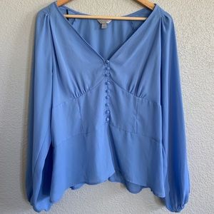 Super pretty blue peasant blouse